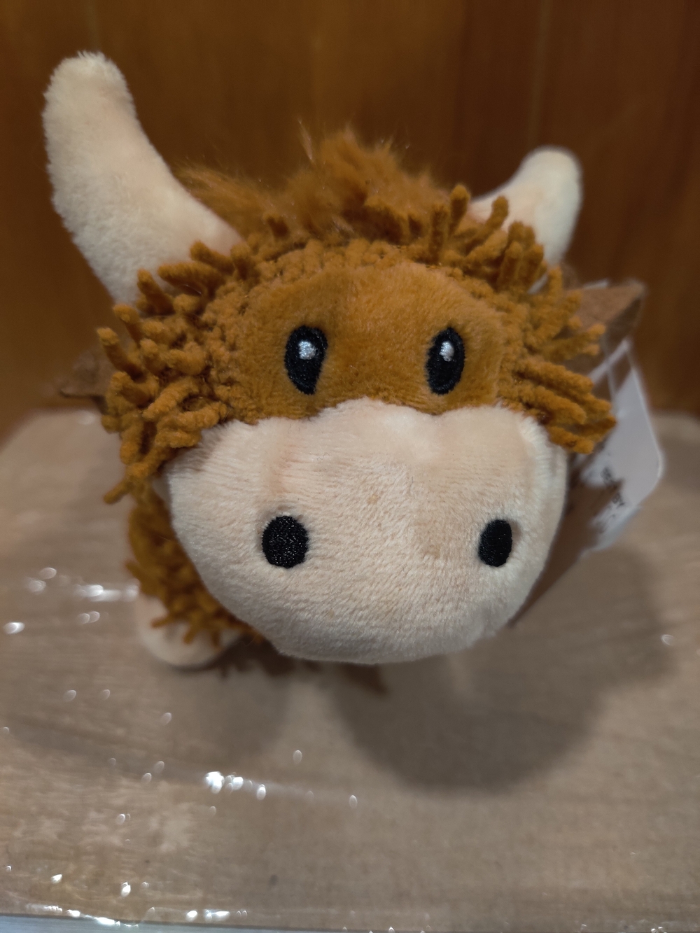 Plush Highland Cow Stuffed Animal - Brown and Cream Plush Toy